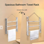Rustic Wood Ladder Hand Towel Rack for Bathroom, Farmhouse Blanket Ladder for Living Room Hanging Decorative Rack for Blanket