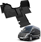 LASFIT Floor Mats for Mercedes Benz & Dodge Sprinter 2500/3500 2007-2018 (Fit for Cargo Van), All Weather TPE Floor Lienrs Custom Fit Sprinter 2007-2018 Car Mats, 1st Row & Center Aisle Liner