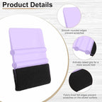 HARFINGTON 10pcs Car Vinyl Scraper 4inch Vinyl Squeegee Felt Edge Squeegee Tool for Car Window Tint Wallpaper Decal Sticker Installation Crafts Car Wrap Paste, Purple