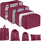 Packing Cubes for Travel - 8 Set Luggage Organizer Bags for Family, Mesh Breathable Travel Packing Cubes for Suitcases Durabl