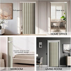 Jilron 100% Blackout Fabric Folding Door Curtain with Magnetic Closure - Accordion Style for Sliding Doors, Closets,Wardrobe 