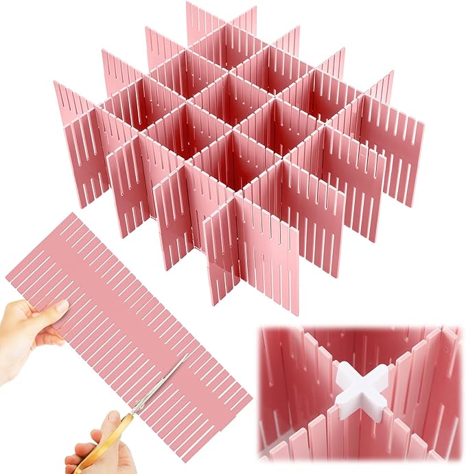 Blosssound 15 Pcs 5.12 Tall Drawer Divider Adjustable Drawer Organizer DIY Ultra Deep Storage Organizer Separator with Fixed 
