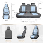 Coverado Seat Covers, Car Seat Covers Full Set, Leather Seat Covers for Cars, Car Seat Protector, Gray Car Seat Covers Front 