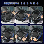 Ventilated Heart-Shaped Steering Wheel Cover with Anti-Slip Leather Grip. Compatible with Ford, Toyota, Honda, Nissan, and Ch