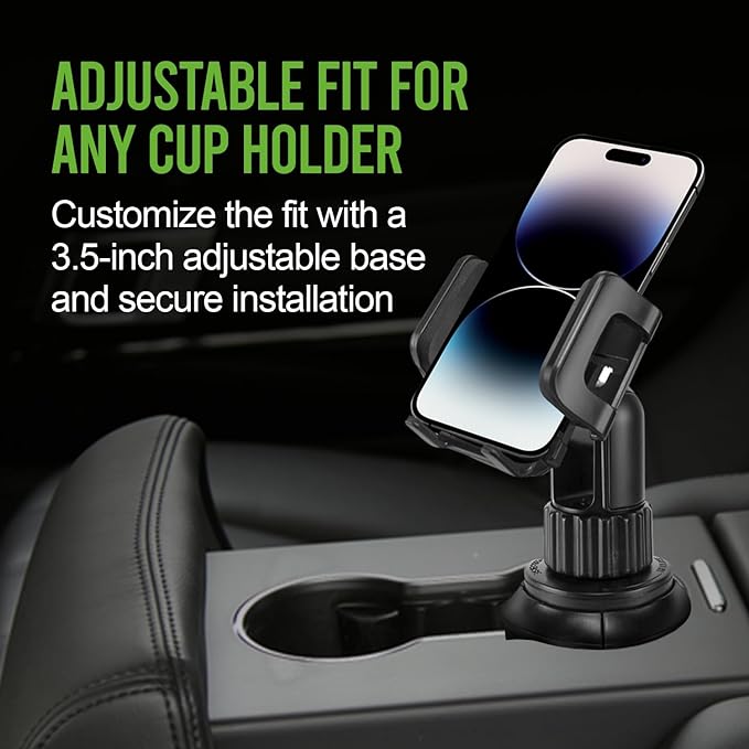 Cellet Car Phone Holder Mount, Car Cup Phone Holder Mount, Compatible with Apple iPhones, Samsung Galaxy, Motorola Moto Google Pixel Smartphones (Fits for Tesla Model 3 Y S X) 6.5-Inch
