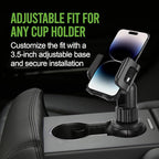 Cellet Car Cup Holder Phone Mount, Phone Holder Mount Cradle Universal Adjustable Compatible for Apple iPhone, Samsung Galaxy, Moto, Google Pixel Smartphones