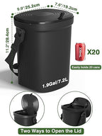 Leakproof Car Trash Can, 1.9 Gallon Soft Silicone Hanging Garbage Can with Lid, Easy to Clean Vehicle Trash Bin, Suitable for Sedans, SUVs, MPVs & Trucks