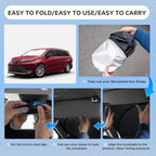 Sun Shade Sunshade for Toyota Sienna 2021-2025 2026 L LE SE XLE Limited Van Windshield Cover, 4-Layers Sun Shield 250T Silver Coating Sun Visor Foldable Window Shade Blocks UV Rays Car Accessories