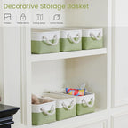Storage Baskets for Shelves 11.8x7.9x5.2 Inch, Foldable Fabric Storage Bins with Handles, Small Storage Baskets for Organizin