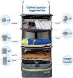 Grand Fusion Stow-N-Go Packing Organizer for Luggage, Portable Hanging Travel Shelves, Carry-On Closet, Hanging Packing Cubes