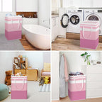 HomeHacks 2 Pack Large Laundry Baskets, Waterproof, Freestanding Laundry Hampers, Collapsible Clothes Hamper with Reinforced 