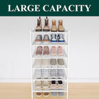 Smiry Small Bamboo Shoe Rack 6-Tier, Stackable Wooden Shoe Organizer for Entryway & Closet, Free Standing Wood Shoe Storage S