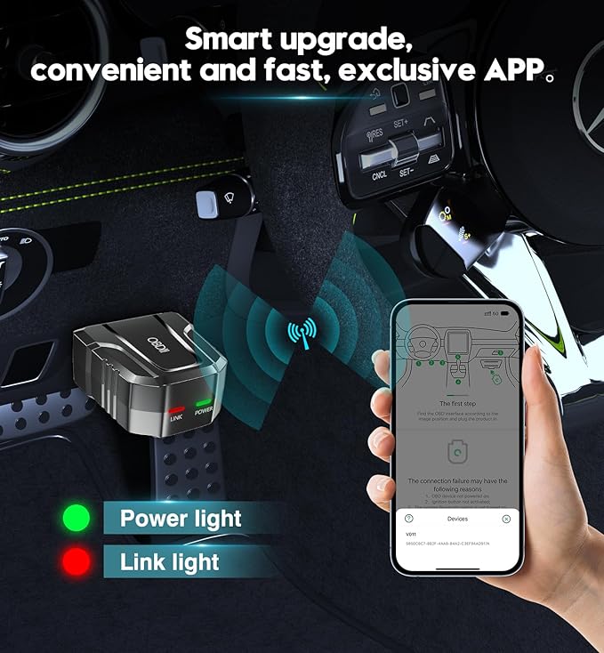 OBD2 Scanner Reader Bluetooth Wireless Auto Diagnostic Scan Tool for iOS & Android for Performance Test Bluetooth 5.4 Car Check