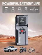 Q27 Jump Starter with Air Compressor, 3000A Portable Car Battery Booster, 150PSI Tire Inflator, Jumper Cables with LED Light, 12V Jump Box for Up to 7.0L Gas & 5.0L Diesel Engines