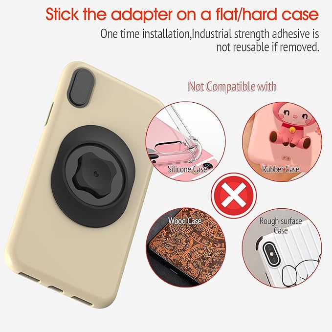 Car Phone Mount Without Magnetic, Stick On Dashboard 360° Rotatable Universal Cell Phone Holder with Ultra-Lock Quick Mount Strongest Adhesive Compatible with iPhone/Google 【Series C - 1st Gen】