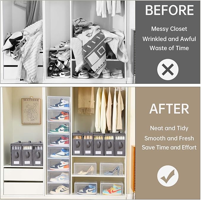 Bed Sheet Organizers and Storage,8 Pack Linen Closet Organizers and Storage, Foldable Bedding Storage for Bedsheets,
