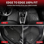 LASFIT Floor Mats for Jeep Compass 2017-2025 2026 All Weather TPE Custom Fit Car Mats Floor Liners 1st & 2nd Row, Black