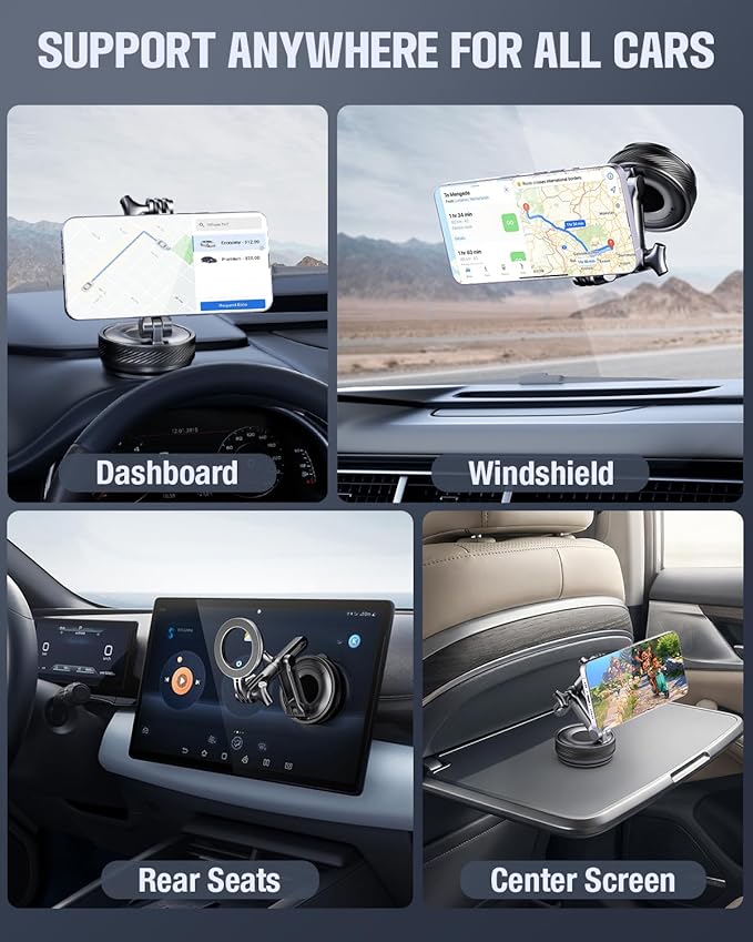 Magnetic Phone Holders for Your Car, Upgraded 360° Vacuum Car Phone Holder, 108+LBS Strongest Suction & 3000gf Magnetic, Car Phone Mount for 17 Pro Max 16 15 14 13 12/ Android Phones