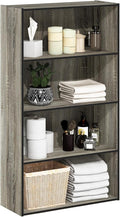 Furinno PASIR Book Shelf, 4-Tier Bookshelf, Bookcase with Open Shelf, 9.4 x 23.6 x 41.7, for Living Room, Bedroom, Home Offic