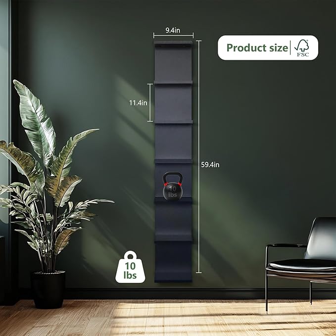 7-Tier Wall Shelf with 3 LED Lighting Modes, Multifunctional Wall Mounted Vertical Lack Shelf with Remote Control for Bedroom