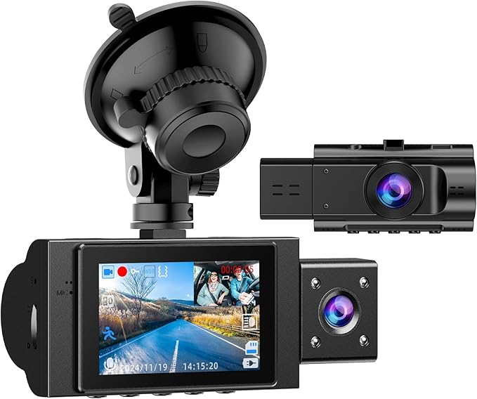 Dual Dash Cam Front and Inside FHD 1080P Dash Camera for Cars Dashcams for Cars with Infrared Night Vision, Car Camera Drivin