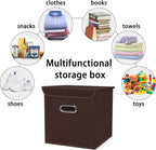 Closet Organizers Fabric Storage Bins With Lids Collapsible Cube Storages Organizer Basket With Handles,Storage Boxes for Clo