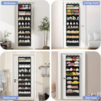 FENTEC 1 Pack 8 Shelves Over The Door Shoe Organizer, 68" Exlarge Deep Pockets Hanging Shoe Organizer, Shoe Rack for Closet, 
