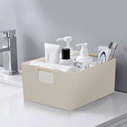 ANMINY 4PCS Storage Baskets for Organizing Collapsible Fabric Storage Bins Boxes with Wood Handles Closet Shelves Cube Organi