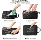 G4Free 6 Set Compression Packing Cubes, 3 sizes Travel Packing Organizers for Suitcases, Expandable Luggage Suitcase Storage 