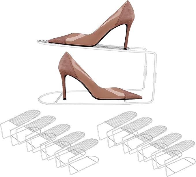 CiBiZi Shoe Slots Organizer 10Pack Metal Shoe Stackers for a Pair of Shoes Display Shelf Shoe Holder Storage Closet Organizer