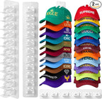 Detachable 2 Pack Hat Hook Organizer for Baseball Caps, Hat Hanger Holder for 20 Caps, Wall Hat Rack with Strong Adhesive, Mu