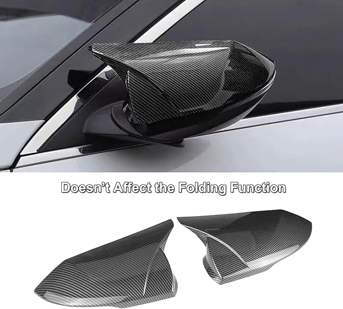 Rear View Mirror Cover Caps Door Side Fit for Hyundai Elantra 2021-2024 Ox Horn Carbon Fiber Style