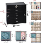 BOOVO Jewelry Box For women, 6 Layer Large Jewelry Organizer With Mirror, Multi-Function Storage Box With Lock, Accessory Hol