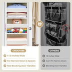 2-Pack Small 6 Tiers Over the Door Hanging Organizer, 6 Clear Pockets and 6 Mesh Pockets, 11.8” Wide for Narrow Cabinet Doors