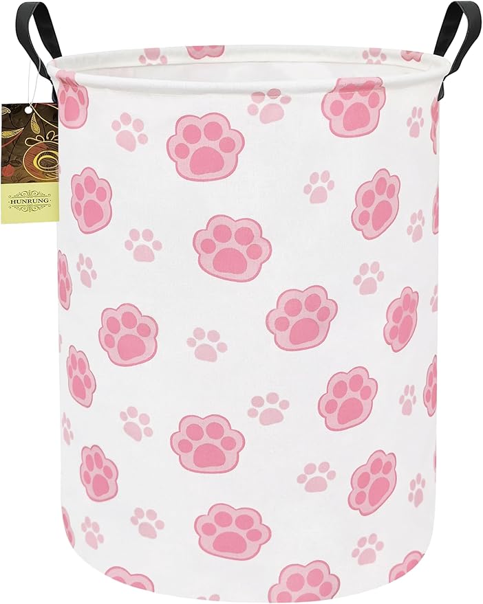 HUNRUNG Laundry Hamper,Large Canvas Fabric Lightweight Storage Basket Toy Organizer Dirty Clothes Collapsible Waterproof for 