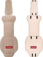 Sanwom Universal Front Leather Car Seat Covers 2 Pcs Luxury Seat Covers, Anti-Slip Waterproof Auto Driver Cushions Fit SUV Pi