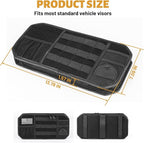 MAIKER 2 Packs Car Sun Visor Organizer, Car Organizer with Zipper Visor Organizer Storage Pouch, Glasses Clip, Card Holder, Molle Panel for Tactical Gears, for Most Vehicles, SUVs & Trucks