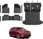 Floor Mats Set for Hyundai Tucson 2022-2025 2026 Hybrid Version (Not fit Gas and PHEV), All Weather TPE Cargo Liner Backrest Mat Trunk Mat Door Sill Guards Accessories (Hybrid Model)