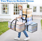 BlissTotes 6-Pack Large Moving Bags with Backpack Straps & Strong Zippers, Heavy-Duty Storage Bags Moving Boxes for Space Sav