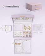 Lolalet 2-Layer Jewelry Box Organizer for Women Girls, Jewelry Storage Case Holder with Drawers for Necklaces Ring Earrings B