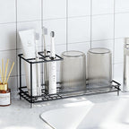 Toothbrush Holders for Bathrooms, Carbon Steel Tooth Brush Holder Electric Toothbrush and Toothpaste Organizer Bathroom Acces