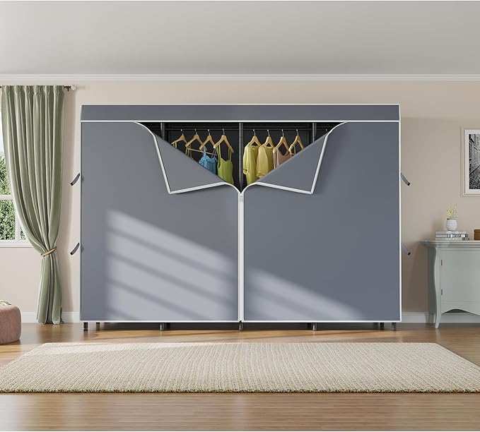 VIPEK V40C Plus Heavy Duty Clothes Rack with Oxford Fabric Cover, Extra Large Covered Clothing Rack for Hanging Clothes Porta