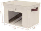 Univivi Storage Bins with Lids, Large Closet Organizers and Storage with Handles & Window, Foldable Fabric Storage Cubes with