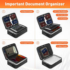 5200°F Fireproof Document Bag with Lock - Mondoshop Heat-Insulated Fireproof Document Box, Important Document Organizer, Port