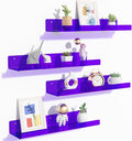 upsimples Acrylic Shelves for Wall Decor, 15" Display Shelf Perfume Organizer for Bathroom, Bedroom, Living Room, Floating Bo