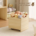 Toy Storage Organizer with Stuffed Animal Storage, Solid Pine Wooden Toy Organizer & Stuffed Animal Zoo, 4 Cubes Shelf with 2