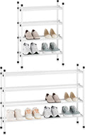 STORAGE MANIAC Expandable Shoe Rack, 16 Pairs Stackable Small Shoe Rack, Metal Adjustable Shoes Organizer for Closet, Entrywa