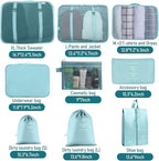 Packing Cubes for Travel - 10 Set Luggage Organizer Bags for Family, Mesh Breathable Travel Packing Cubes for Suitcases Durab