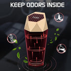 Car Trash Can with Lid, Mini Car Trash Cup with 30 Additional Trash Bags, Car Accessories for Interior, Leakproof Vehicle Garbage Bin for Car, Home, Office - 2 Packs, Gold