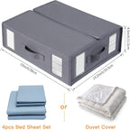 combocube 4 Pack Comforter Storage Bag and 4 Pack Bed Sheet Storage Organizer